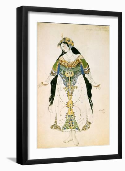 The Tsarevna, Costume Design for the Ballets Russes Production of Stravinsky's the Firebird, 1910-Leon Bakst-Framed Giclee Print