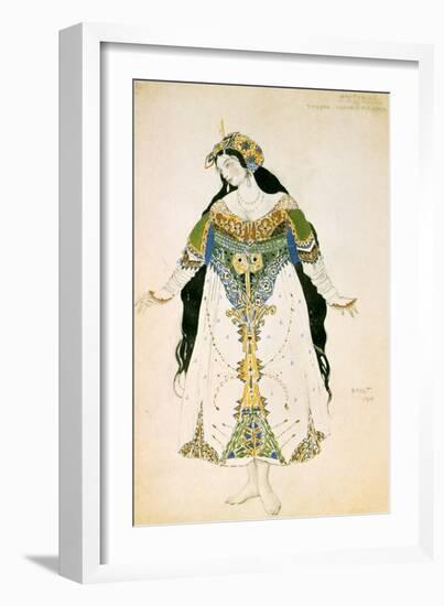 The Tsarevna, Costume Design for the Ballets Russes Production of Stravinsky's the Firebird, 1910-Leon Bakst-Framed Giclee Print