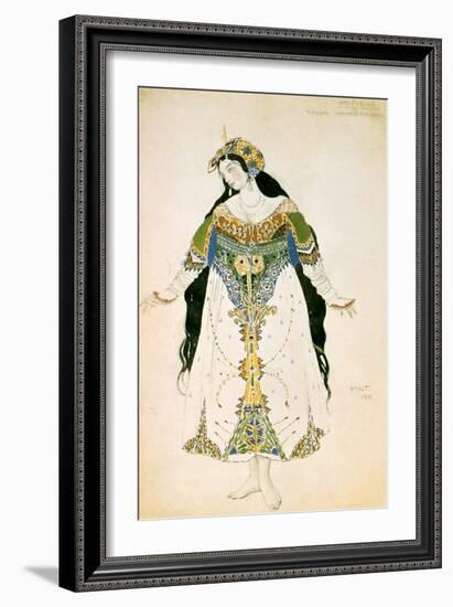 The Tsarevna, Costume Design for the Ballets Russes Production of Stravinsky's the Firebird, 1910-Leon Bakst-Framed Giclee Print