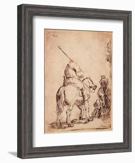 The Turbaned Soldier on Horseback, 1632-Rembrandt van Rijn-Framed Giclee Print