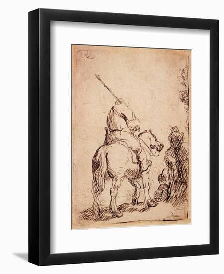 The Turbaned Soldier on Horseback, 1632-Rembrandt van Rijn-Framed Giclee Print