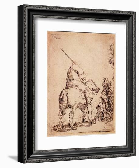 The Turbaned Soldier on Horseback, 1632-Rembrandt van Rijn-Framed Giclee Print