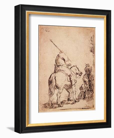 The Turbaned Soldier on Horseback, 1632-Rembrandt van Rijn-Framed Giclee Print