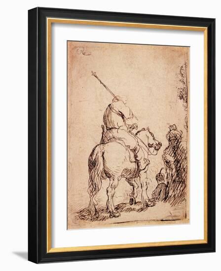 The Turbaned Soldier on Horseback, 1632-Rembrandt van Rijn-Framed Giclee Print