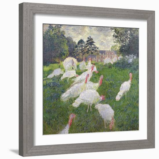 The Turkeys at the Chateau De Rottembourg, Montgeron, 1877-Claude Monet-Framed Giclee Print