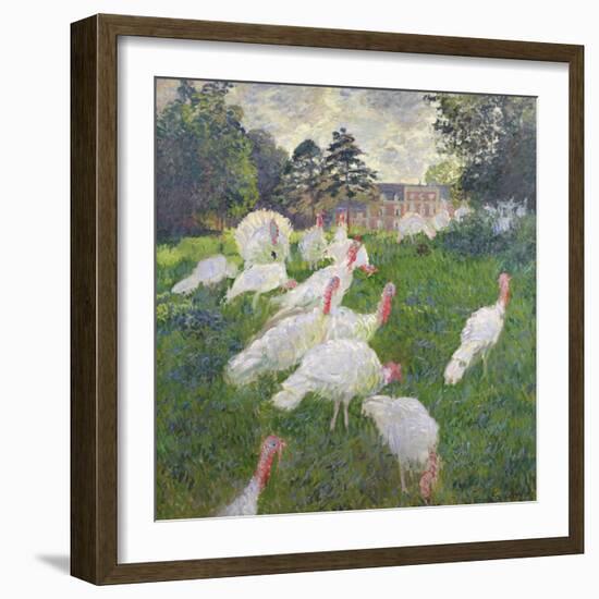 The Turkeys at the Chateau De Rottembourg, Montgeron, 1877-Claude Monet-Framed Giclee Print