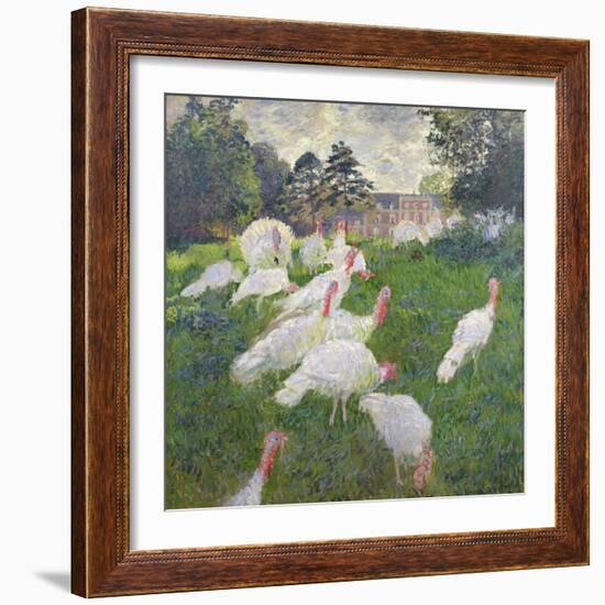 The Turkeys at the Chateau De Rottembourg, Montgeron, 1877-Claude Monet-Framed Giclee Print