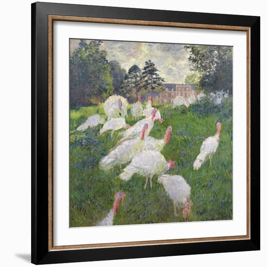 The Turkeys at the Chateau De Rottembourg, Montgeron, 1877-Claude Monet-Framed Giclee Print