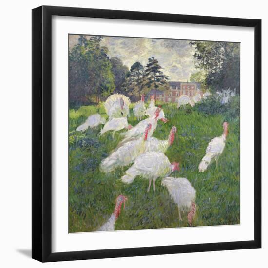 The Turkeys at the Chateau De Rottembourg, Montgeron, 1877-Claude Monet-Framed Giclee Print