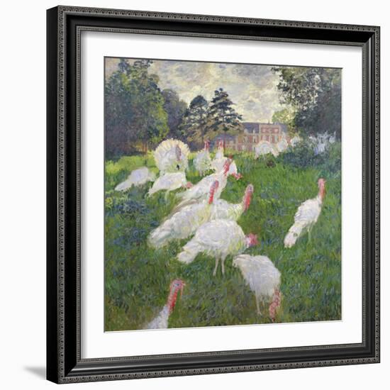 The Turkeys at the Chateau De Rottembourg, Montgeron, 1877-Claude Monet-Framed Giclee Print