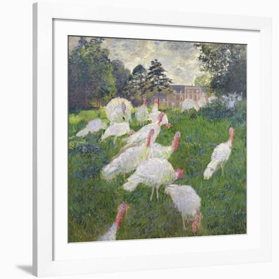 The Turkeys at the Chateau De Rottembourg, Montgeron, 1877-Claude Monet-Framed Giclee Print