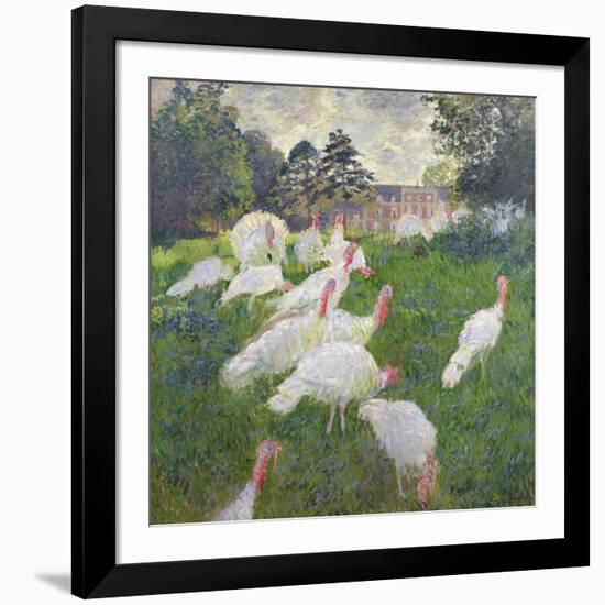 The Turkeys at the Chateau De Rottembourg, Montgeron, 1877-Claude Monet-Framed Giclee Print