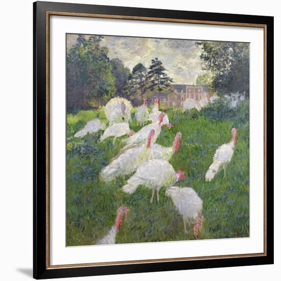 The Turkeys at the Chateau De Rottembourg, Montgeron, 1877-Claude Monet-Framed Giclee Print