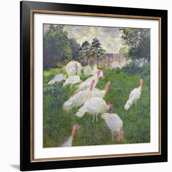 The Turkeys at the Chateau De Rottembourg, Montgeron, 1877-Claude Monet-Framed Giclee Print