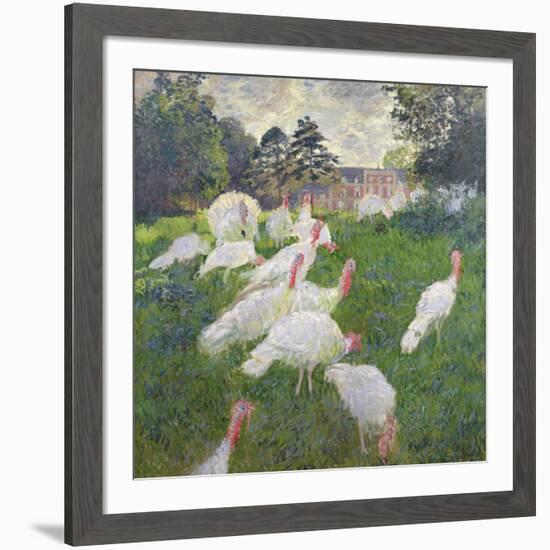 The Turkeys at the Chateau De Rottembourg, Montgeron, 1877-Claude Monet-Framed Giclee Print