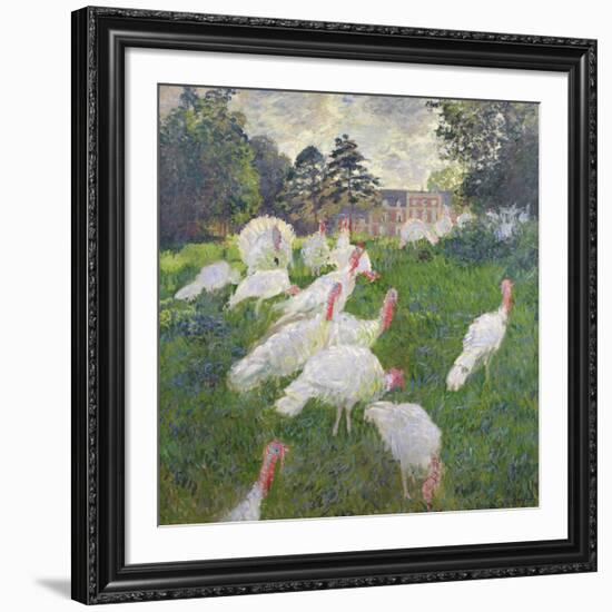 The Turkeys at the Chateau De Rottembourg, Montgeron, 1877-Claude Monet-Framed Giclee Print