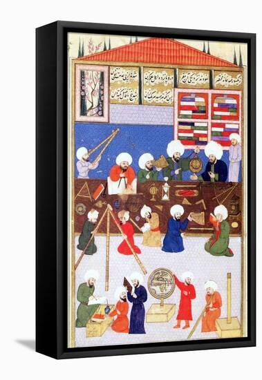 The Turkish Astronomer Takiuddin at His Observatory at Galata, Istanbul, 1581-null-Framed Premier Image Canvas