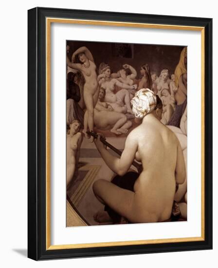 The Turkish Bath, Detail (1862 - Oil on Wood)-Jean Auguste Dominique Ingres-Framed Giclee Print