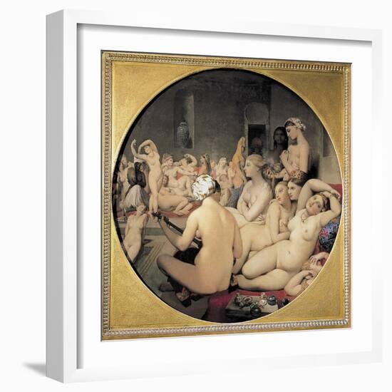 The Turkish Bath-Jean-Auguste-Dominique Ingres-Framed Art Print