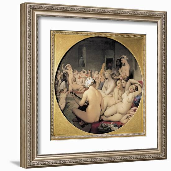 The Turkish Bath-Jean-Auguste-Dominique Ingres-Framed Art Print