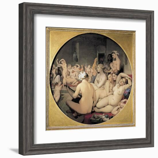 The Turkish Bath-Jean-Auguste-Dominique Ingres-Framed Art Print