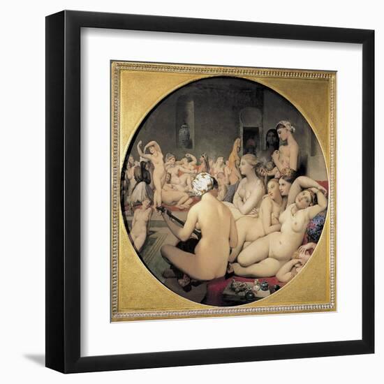 The Turkish Bath-Jean-Auguste-Dominique Ingres-Framed Art Print