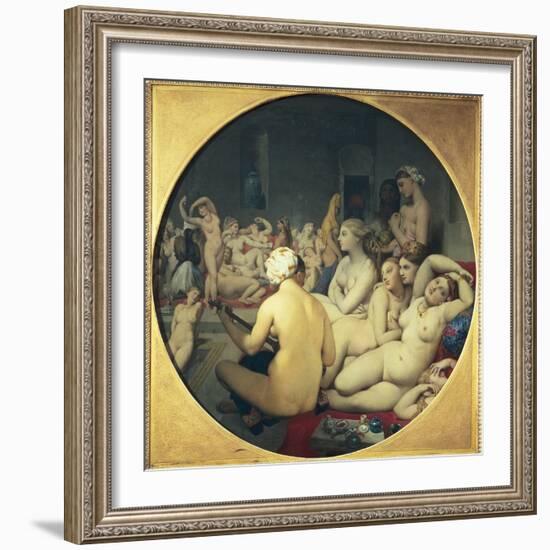 The Turkish Bath-Jean-Auguste-Dominique Ingres-Framed Art Print