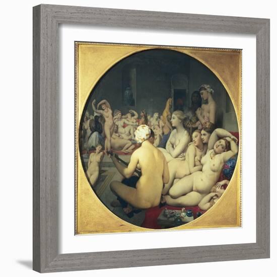 The Turkish Bath-Jean-Auguste-Dominique Ingres-Framed Art Print