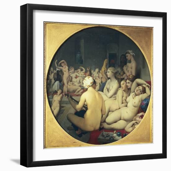 The Turkish Bath-Jean-Auguste-Dominique Ingres-Framed Art Print