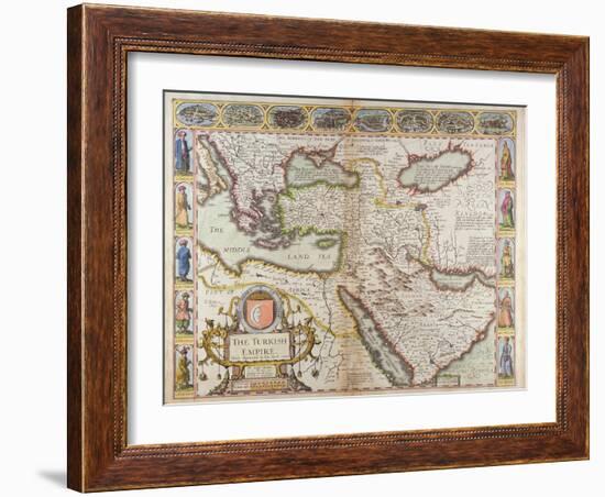 The Turkish Empire, from 'A Prospect of the Most Famous Parts of the World'-John Speed-Framed Giclee Print