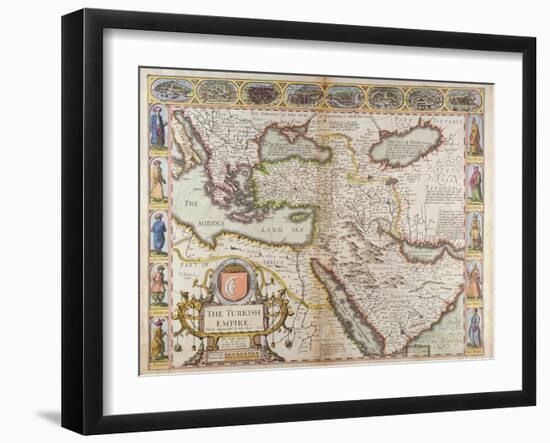 The Turkish Empire, from 'A Prospect of the Most Famous Parts of the World'-John Speed-Framed Giclee Print