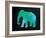 The Turquoise Elephant-Victoria Brown-Framed Art Print