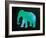 The Turquoise Elephant-Victoria Brown-Framed Art Print