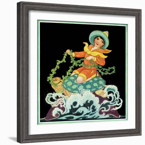 The Turtle Ride - Child Life-Hazel Frazee-Framed Giclee Print