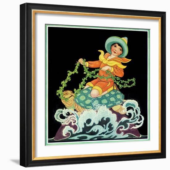 The Turtle Ride - Child Life-Hazel Frazee-Framed Giclee Print