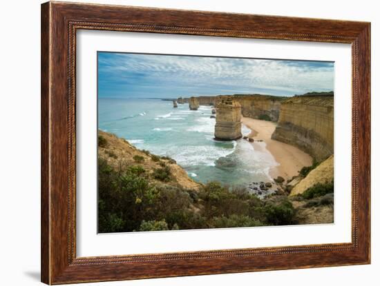 The Twelve Apostles geological formation a couple hours from Melbourne, Victoria, Australia-Logan Brown-Framed Photographic Print