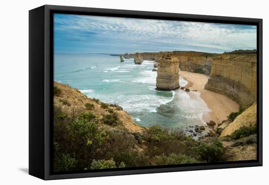 The Twelve Apostles geological formation a couple hours from Melbourne, Victoria, Australia-Logan Brown-Framed Premier Image Canvas