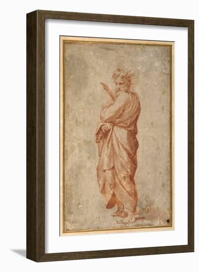 The Twelve Apostles: St. Bartholomew, 1518-20 (Chalk on Paper)-Giulio Romano-Framed Giclee Print