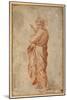 The Twelve Apostles: St. Bartholomew, 1518-20 (Chalk on Paper)-Giulio Romano-Mounted Giclee Print