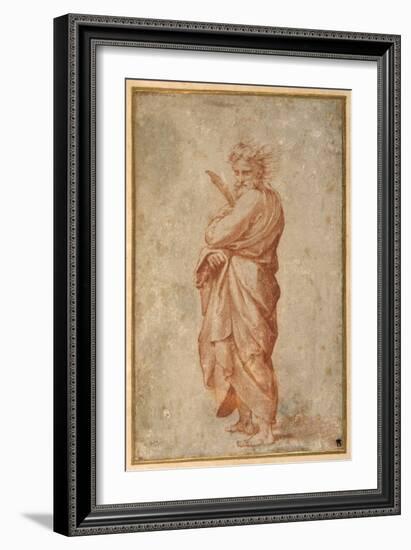 The Twelve Apostles: St. Bartholomew, 1518-20 (Chalk on Paper)-Giulio Romano-Framed Giclee Print