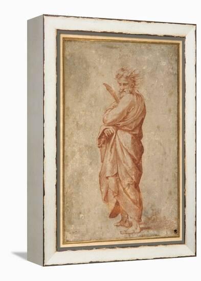 The Twelve Apostles: St. Bartholomew, 1518-20 (Chalk on Paper)-Giulio Romano-Framed Premier Image Canvas