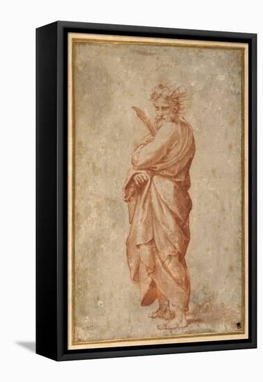 The Twelve Apostles: St. Bartholomew, 1518-20 (Chalk on Paper)-Giulio Romano-Framed Premier Image Canvas