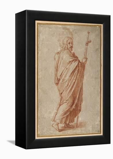 The Twelve Apostles: St. James the Greater, 1518-20 (Chalk on Paper)-Giulio Romano-Framed Premier Image Canvas