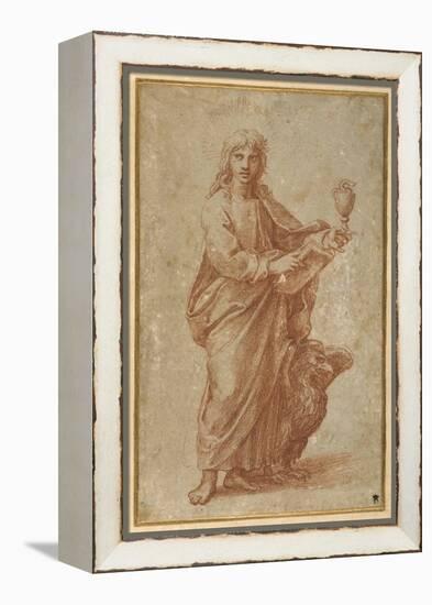 The Twelve Apostles: St. John, 1518-20 (Chalk on Paper)-Giulio Romano-Framed Premier Image Canvas