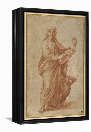 The Twelve Apostles: St. John, 1518-20 (Chalk on Paper)-Giulio Romano-Framed Premier Image Canvas