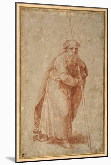 The Twelve Apostles: St. Matthias, 1518-20 (Chalk on Paper)-Giulio Romano-Mounted Giclee Print