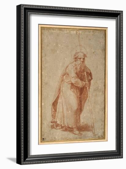 The Twelve Apostles: St. Matthias, 1518-20 (Chalk on Paper)-Giulio Romano-Framed Giclee Print