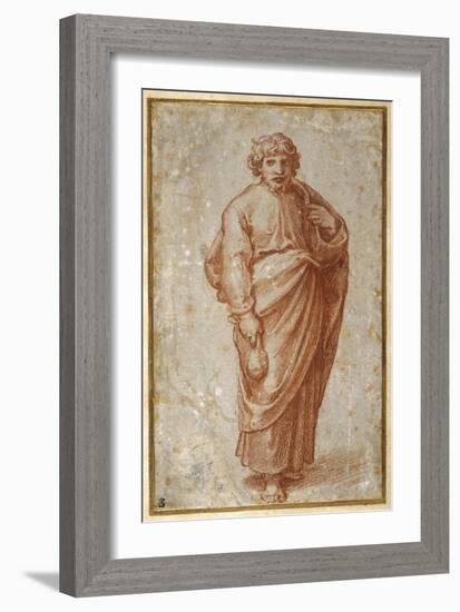 The Twelve Apostles: St. Paul, 1518-20 (Chalk on Paper)-Giulio Romano-Framed Giclee Print