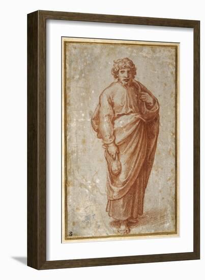 The Twelve Apostles: St. Paul, 1518-20 (Chalk on Paper)-Giulio Romano-Framed Giclee Print