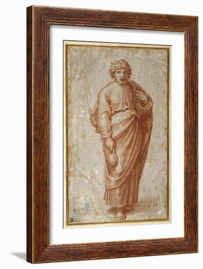 The Twelve Apostles: St. Paul, 1518-20 (Chalk on Paper)-Giulio Romano-Framed Giclee Print